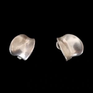 Modern Matte Silver Sculpted  Earrings